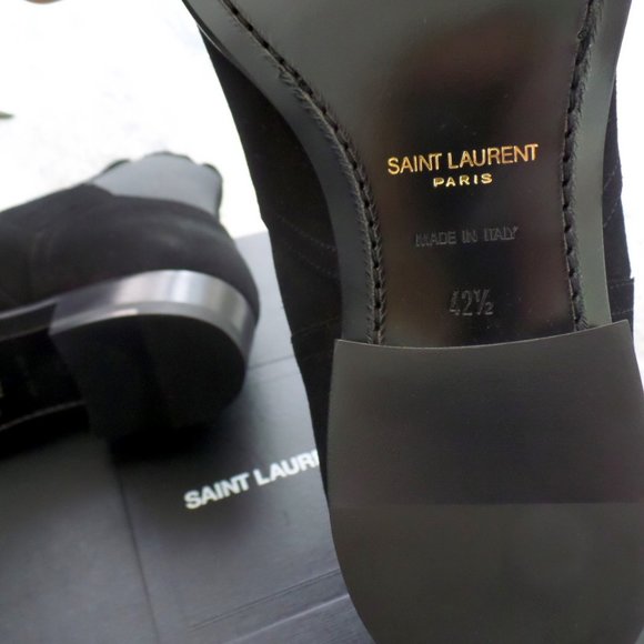 SAINT LAURENT Black Suede Wyatt Chelsea Boots - Picture 7 of 7